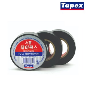 서통 테이팩스 전기 테이프 PVC 절연 테이프 블랙 0.18mmx19mmx10m